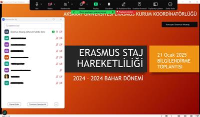 Erasmus Kısa Dönem Doktora Staj Hareketliliği - Aday Öğrenciler Oryantasyon Toplantısı